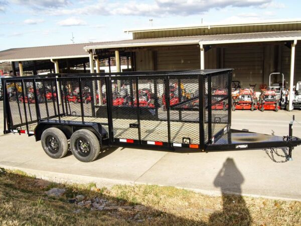 6.4x16 Utility Trailer Straight Deck 4ft Mesh Sides with Basket (2) 3,500lb Axles - Image 6