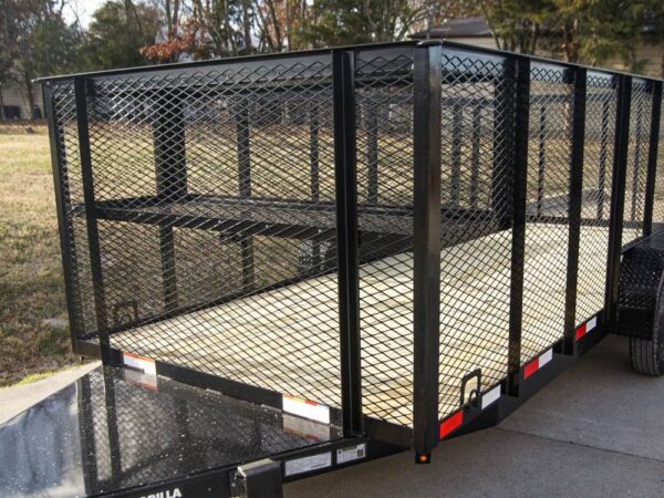 6.4x16 Utility Trailer Straight Deck 4ft Mesh Sides with Basket (2) 3,500lb Axles - Image 9