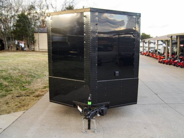 7x14 Black V-Nose Enclosed Trailer Blkout Pkg (2) 3,500lb Axles Elec Pkg