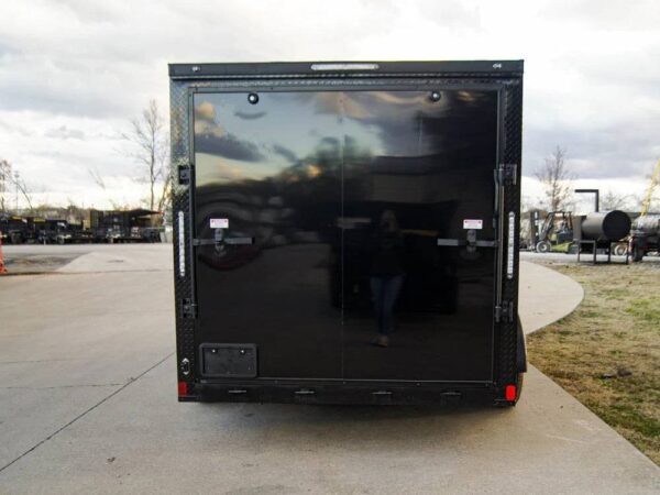 7x14 Black V-Nose Enclosed Trailer Blkout Pkg (2) 3,500lb Axles Elec Pkg - Image 4
