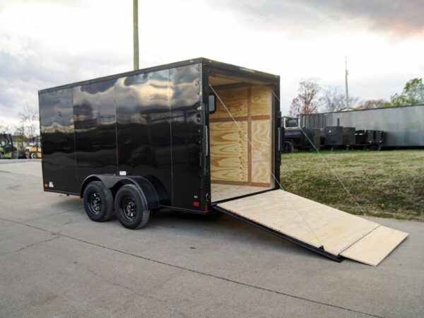 7x14 Black V-Nose Enclosed Trailer Blkout Pkg (2) 3,500lb Axles Elec Pkg - Image 8