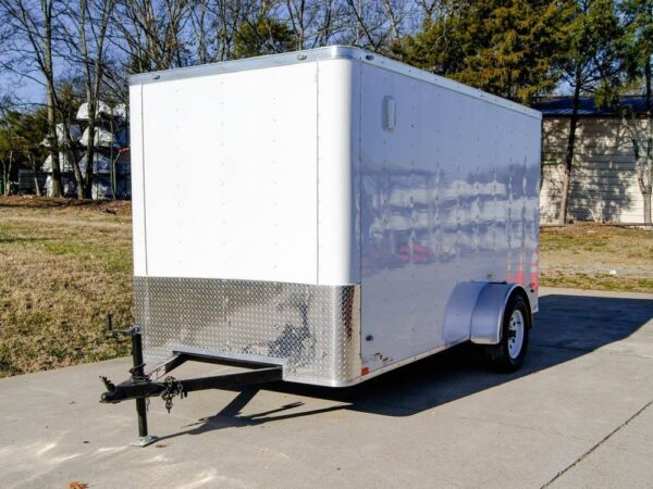 6x12 Flat Nose White Enclosed Trailer 3,500lb Axle