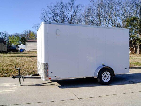 6x12 Flat Nose White Enclosed Trailer 3,500lb Axle - Image 3
