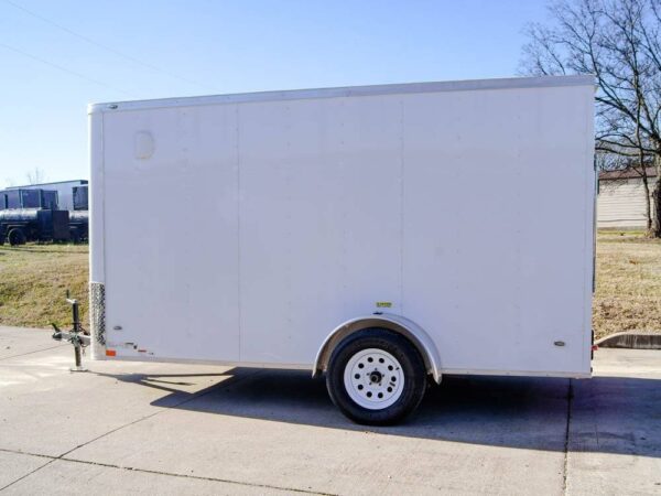 6x12 Flat Nose White Enclosed Trailer 3,500lb Axle - Image 4