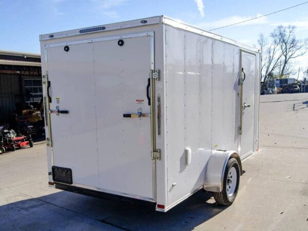 6x12 Flat Nose White Enclosed Trailer 3,500lb Axle - Image 6