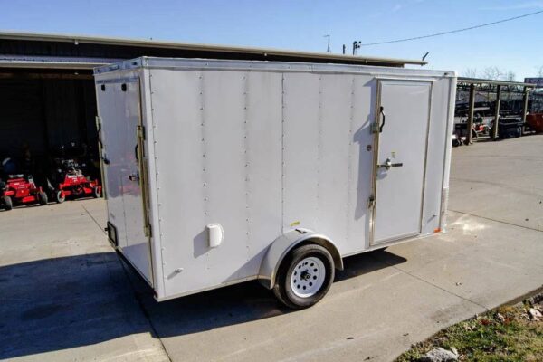6x12 Flat Nose White Enclosed Trailer 3,500lb Axle - Image 7