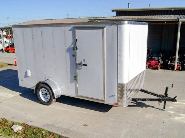 6x12 Flat Nose White Enclosed Trailer 3,500lb Axle - Image 8