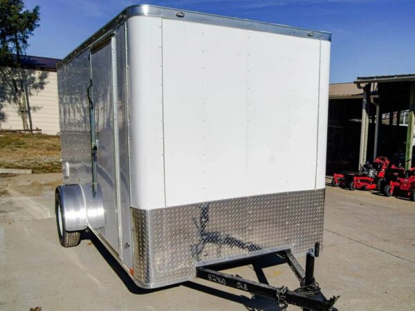 6x12 Flat Nose White Enclosed Trailer 3,500lb Axle - Image 9
