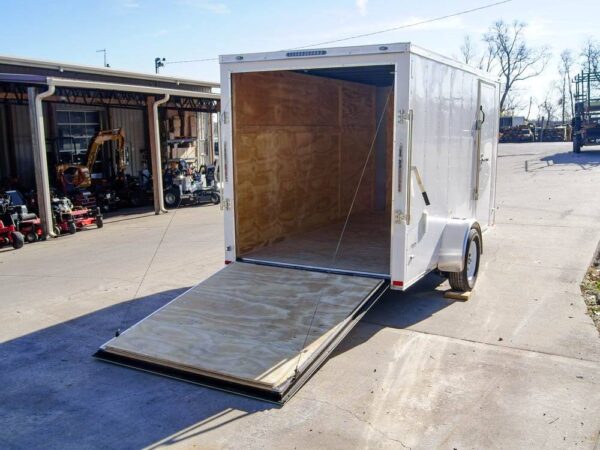 6x12 Flat Nose White Enclosed Trailer 3,500lb Axle - Image 18