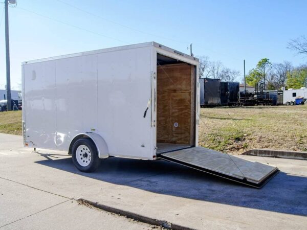 6x12 Flat Nose White Enclosed Trailer 3,500lb Axle - Image 10