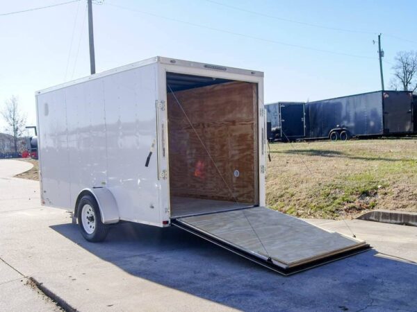 6x12 Flat Nose White Enclosed Trailer 3,500lb Axle - Image 11