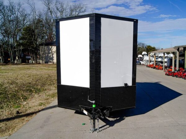 7x14 White V-Nose Enclosed Trailer (2) 3,500lb Axles Windows Elect & Blkout Pkg - Image 2
