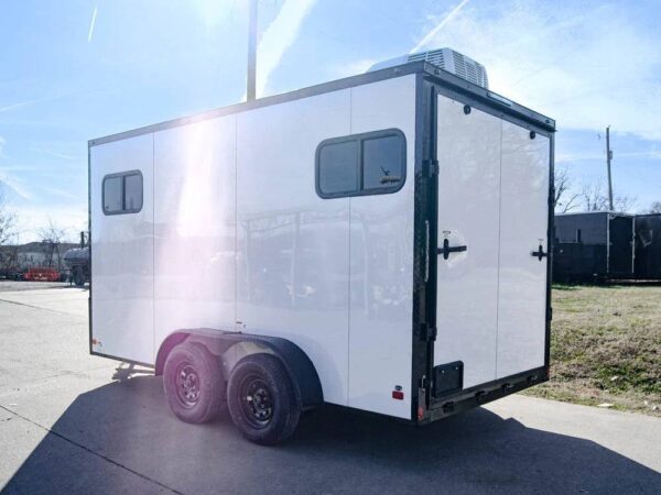 7x14 White V-Nose Enclosed Trailer (2) 3,500lb Axles Windows Elect & Blkout Pkg - Image 3