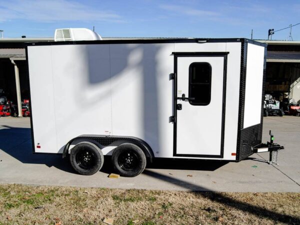 7x14 White V-Nose Enclosed Trailer (2) 3,500lb Axles Windows Elect & Blkout Pkg - Image 7