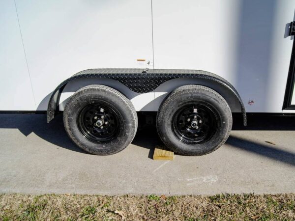 7x14 White V-Nose Enclosed Trailer (2) 3,500lb Axles Windows Elect & Blkout Pkg - Image 12