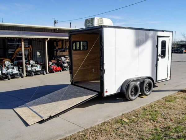 7x14 White V-Nose Enclosed Trailer (2) 3,500lb Axles Windows Elect & Blkout Pkg - Image 15