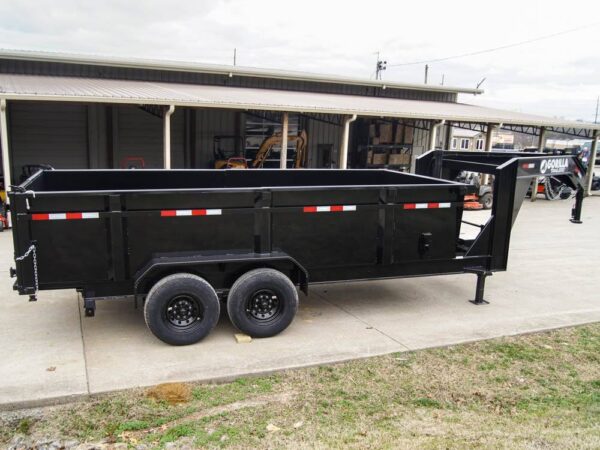 7x16 Gorilla Telescopic Gooseneck IBeam Dump Trailer 3ft Sides (2) 7K Axles - Image 9