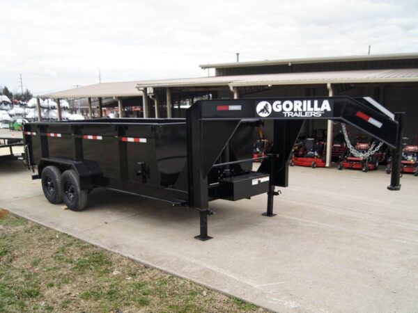 7x16 Gorilla Telescopic Gooseneck IBeam Dump Trailer 3ft Sides (2) 7K Axles - Image 12