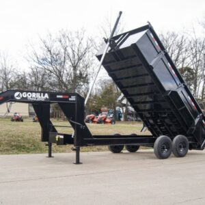7x16 Gorilla Telescopic Gooseneck IBeam Dump Trailer 3ft Sides (2) 7K Axles