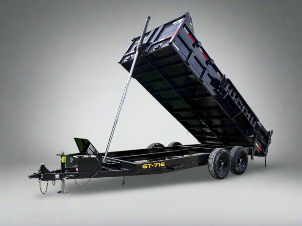 7x16 Telescopic Dump Trailer with 2ft Sides (2) 7K Axles GVWR 14K