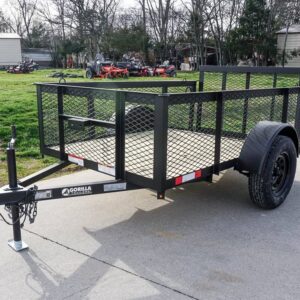 5x8 Powder Coated Dovetail Utility Trailer with 2ft Mesh Sides 3,500lb Axle