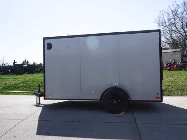 7x12 Enclosed Trailer Silver V-Nose Blackout Package 3,500lb Axle Storage - Image 5