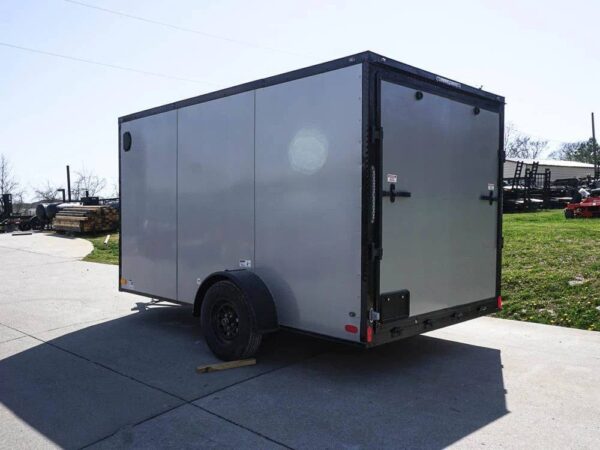 7x12 Enclosed Trailer Silver V-Nose Blackout Package 3,500lb Axle Storage - Image 4