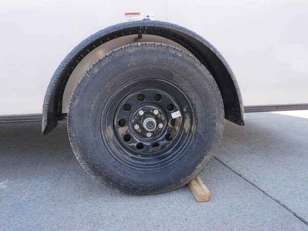 7x12 Enclosed Trailer Silver V-Nose Blackout Package 3,500lb Axle Storage - Image 11