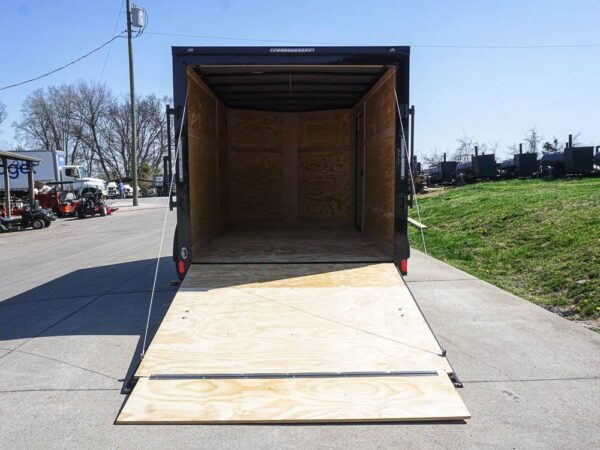 7x12 Enclosed Trailer Silver V-Nose Blackout Package 3,500lb Axle Storage - Image 22