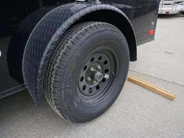 7x12 Enclosed Trailer Black V-Nose Blackout Package 3,500lb Axle Storage - Image 13