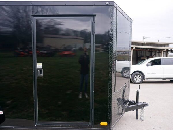 7x12 Enclosed Trailer Black V-Nose Blackout Package 3,500lb Axle Storage - Image 11