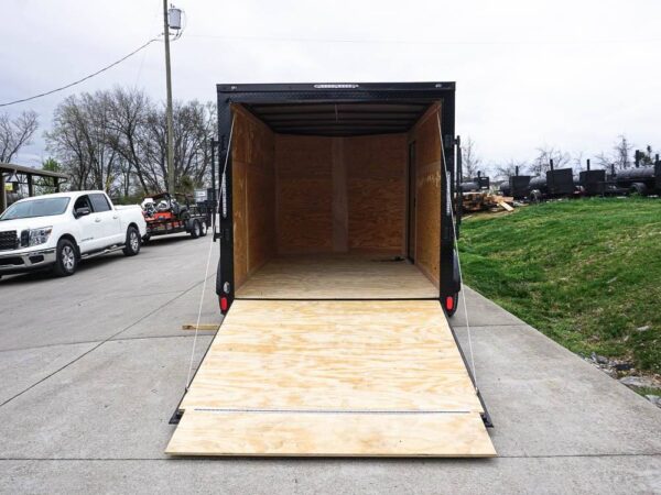 7x12 Enclosed Trailer Black V-Nose Blackout Package 3,500lb Axle Storage - Image 10