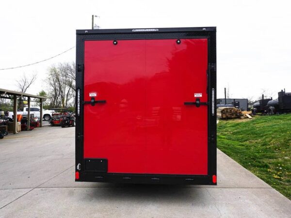 7x16 Enclosed Trailer Red V-Nose Blackout Pkg Tandem Axle Storage - Image 2