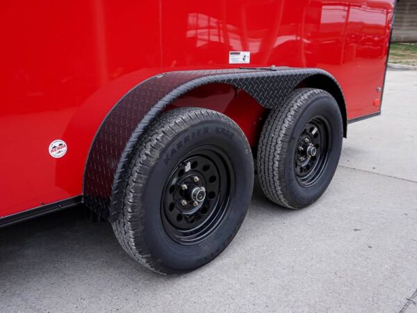 7x16 Enclosed Trailer Red V-Nose Blackout Pkg Tandem Axle Storage - Image 11