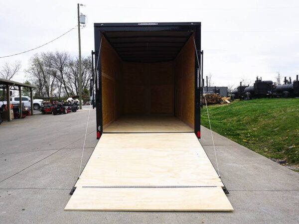 7x16 Enclosed Trailer Red V-Nose Blackout Pkg Tandem Axle Storage - Image 9