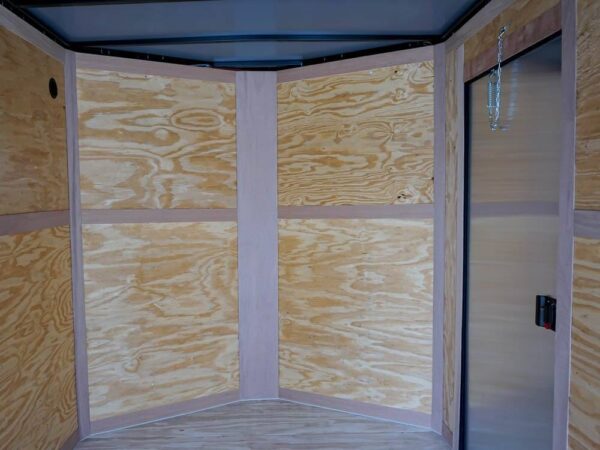 7x16 Enclosed Trailer Red V-Nose Blackout Pkg Tandem Axle Storage - Image 14