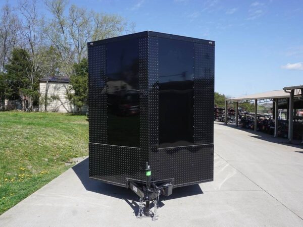 7x16 Enclosed Trailer Black V-Nose Blackout Pkg Tandem Axle Storage