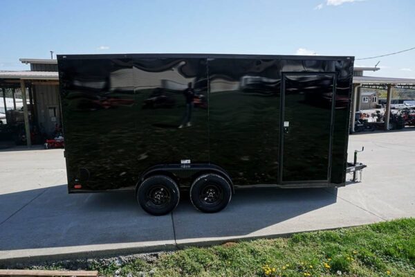 7x16 Enclosed Trailer Black V-Nose Blackout Pkg Tandem Axle Storage - Image 6