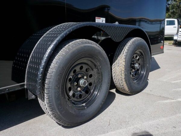 7x16 Enclosed Trailer Black V-Nose Blackout Pkg Tandem Axle Storage - Image 10