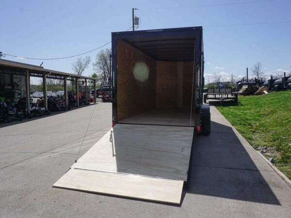 7x16 Enclosed Trailer Black V-Nose Blackout Pkg Tandem Axle Storage - Image 13