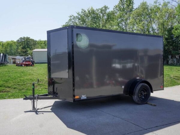 6x12 Enclosed Trailer Charcoal V-Nose Blackout Package 3,500lb Axle Storage - Image 3