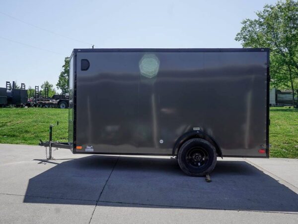 6x12 Enclosed Trailer Charcoal V-Nose Blackout Package 3,500lb Axle Storage - Image 4