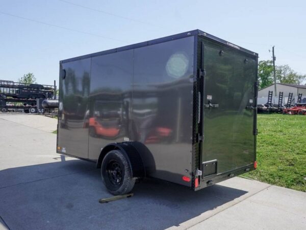 6x12 Enclosed Trailer Charcoal V-Nose Blackout Package 3,500lb Axle Storage - Image 5