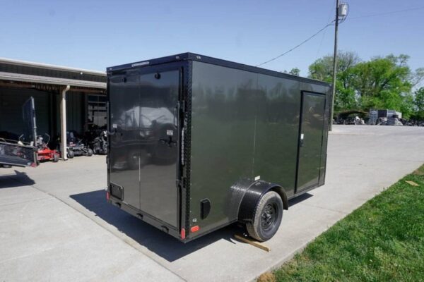 6x12 Enclosed Trailer Charcoal V-Nose Blackout Package 3,500lb Axle Storage - Image 7