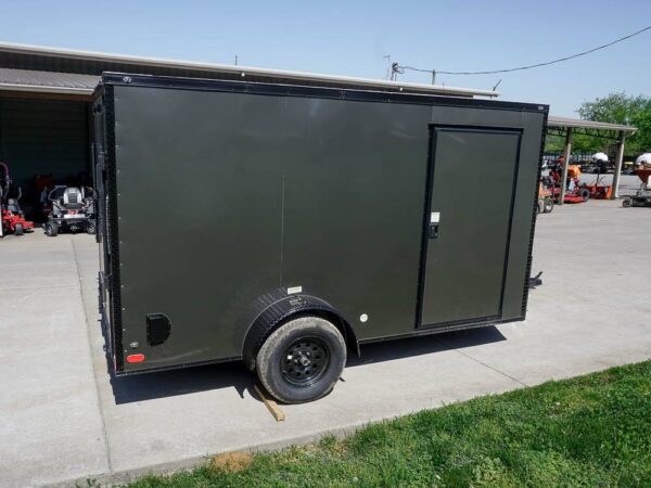 6x12 Enclosed Trailer Charcoal V-Nose Blackout Package 3,500lb Axle Storage - Image 8