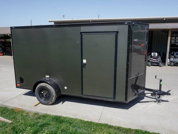6x12 Enclosed Trailer Charcoal V-Nose Blackout Package 3,500lb Axle Storage - Image 9