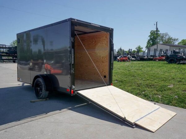 6x12 Enclosed Trailer Charcoal V-Nose Blackout Package 3,500lb Axle Storage - Image 16