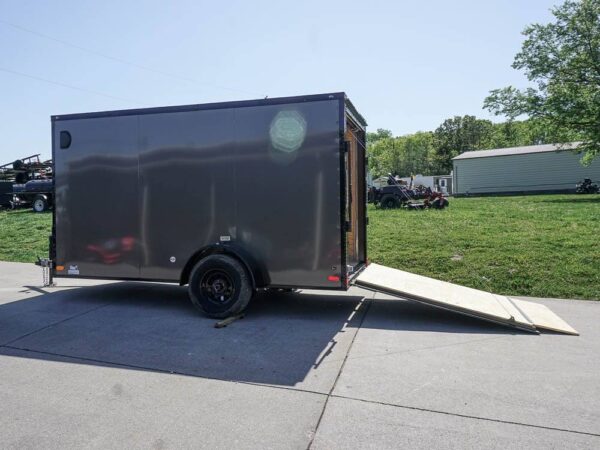 6x12 Enclosed Trailer Charcoal V-Nose Blackout Package 3,500lb Axle Storage - Image 17