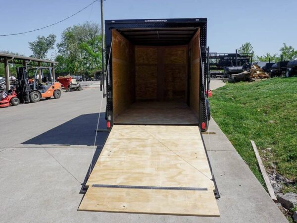 6x12 Enclosed Trailer Charcoal V-Nose Blackout Package 3,500lb Axle Storage - Image 18