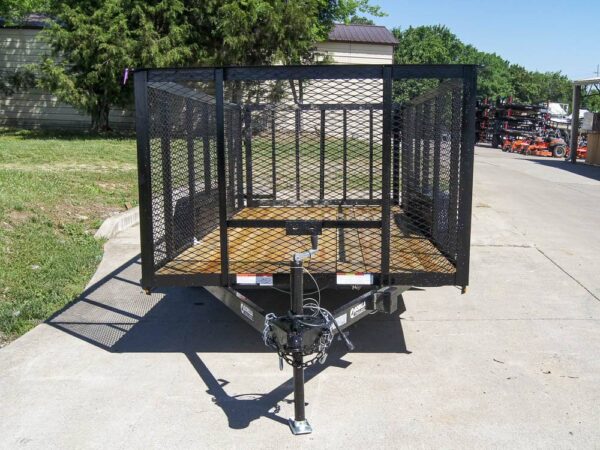 6.4x14 Straight Deck Utility Trailer 4ft Mesh Sides (2) 3500lb Axles - Image 2